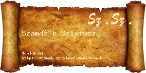 Szamák Szixtusz névjegykártya